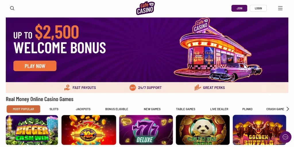 Cafe Casino Best Crypto Casino Free Chip Welcome Offer