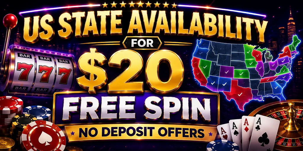 US State Availability For $20 Free Spin No Deposit Offers