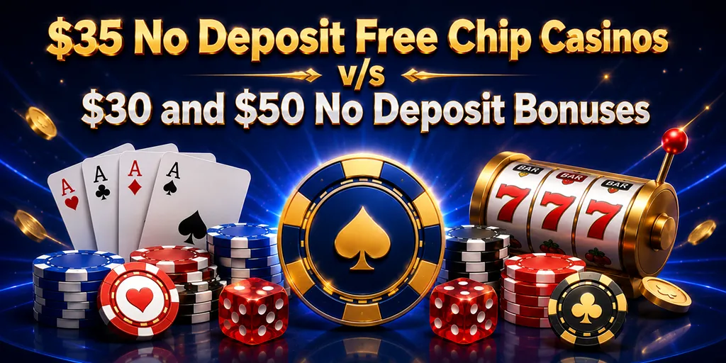 $35 No Deposit Free Chip Casinos vs $30 and $50 No Deposit Bonuses