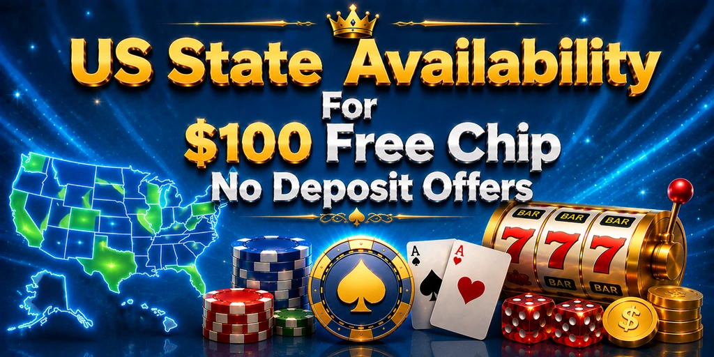 US State Availability For $100 Free Chip No Deposit Offers